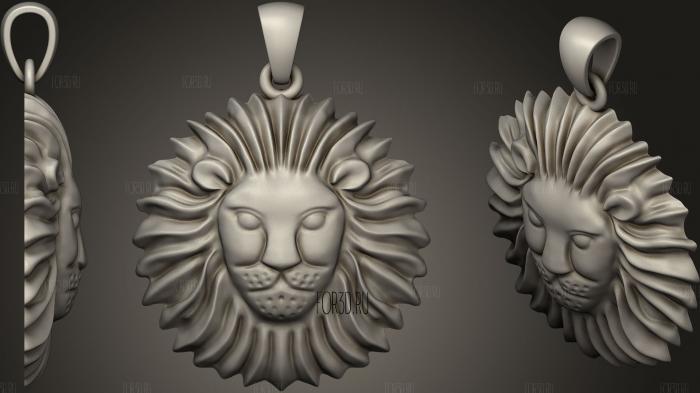 Lion head pendant stl model for CNC